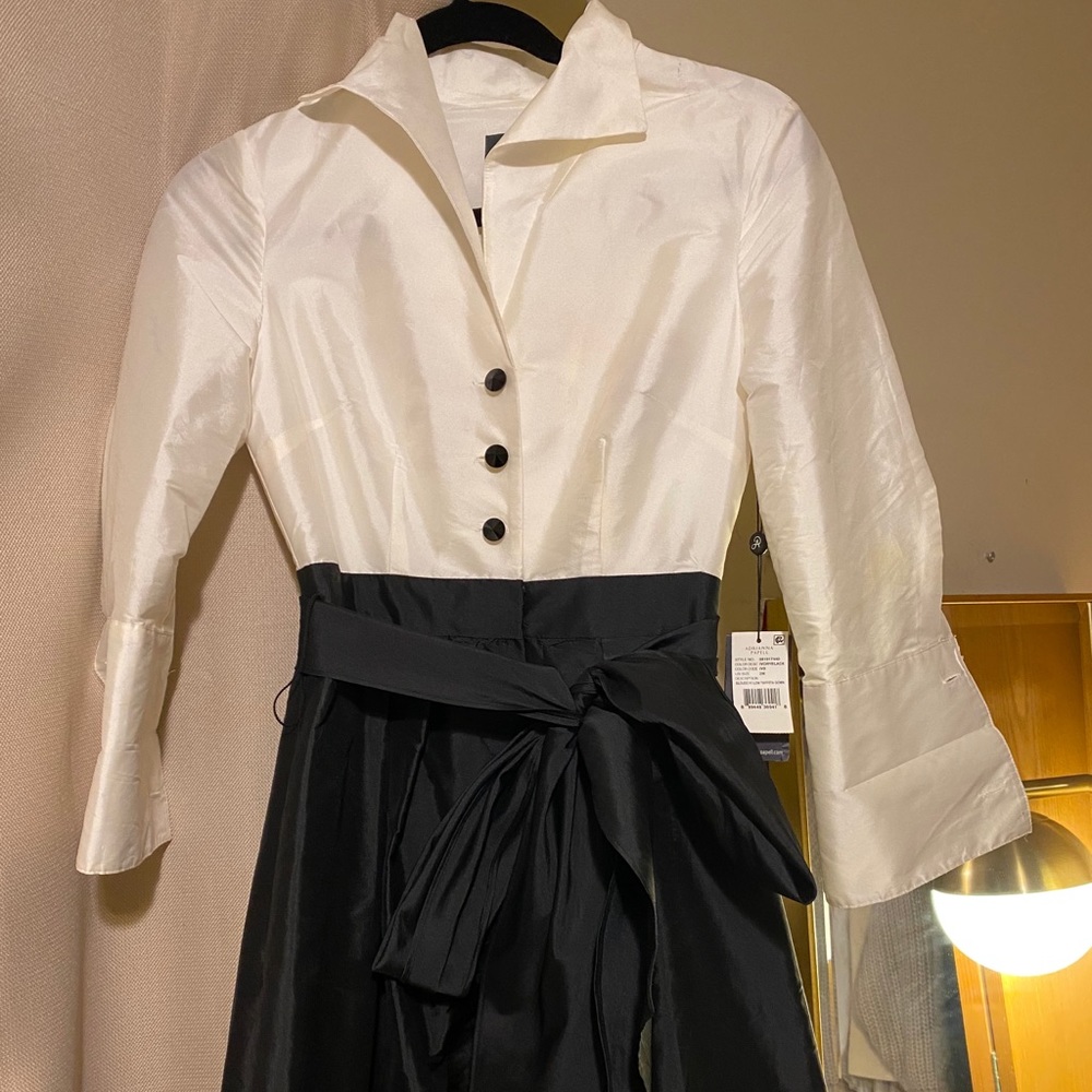Adrianna Papell Black & White Dress Sz 2 - NEW
